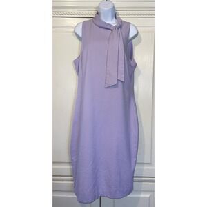Badgley Mischka‎ Dress Women 14 Lavender Tie Neck Sheath Lilac Professional